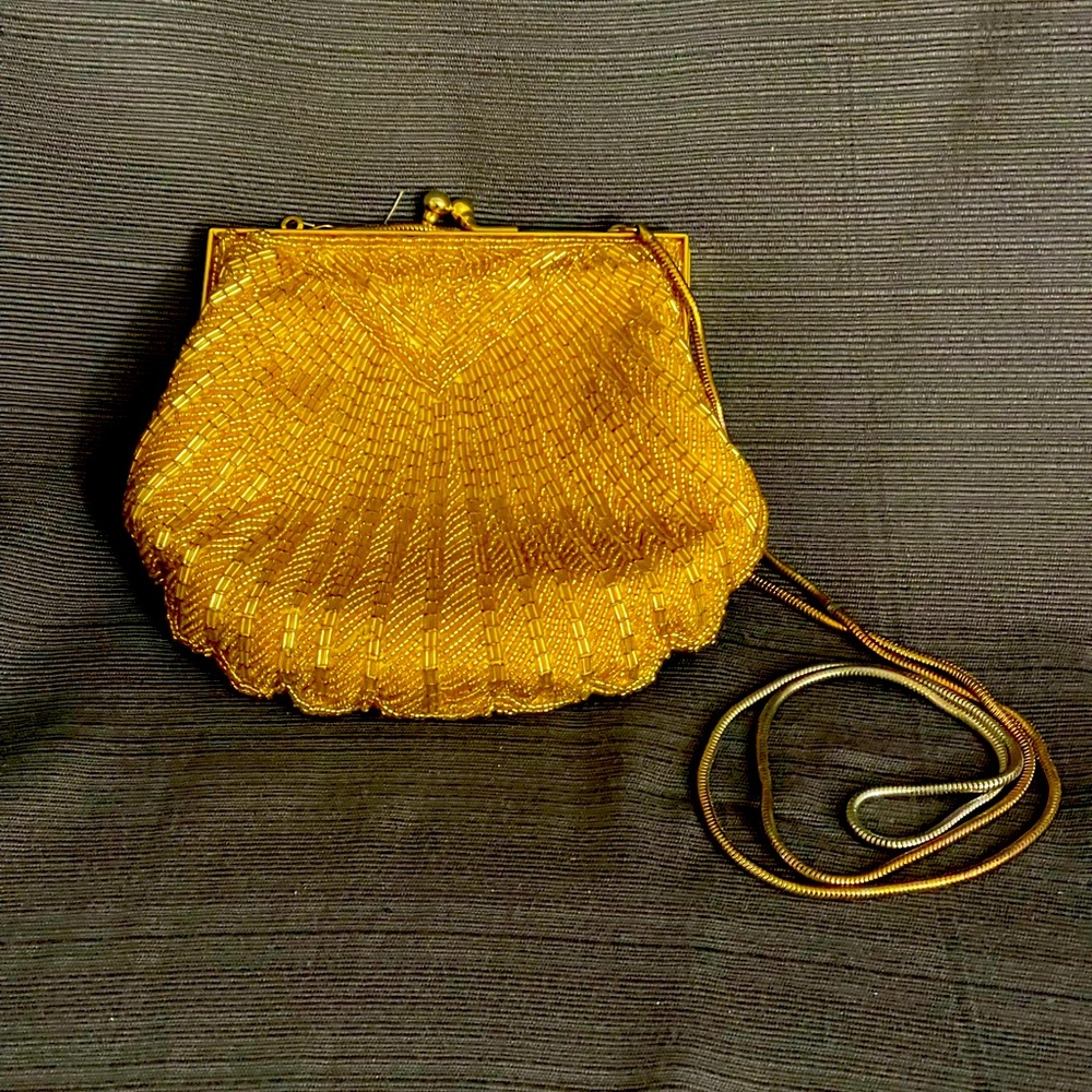 Gold Beaded Dress Shoulder Bag